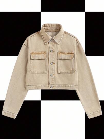 Y2Kool Damen Destroyed Denim Jacke und -mantel, lässiger Street-Style, Herbst/Winter Jeanshemd, Crop Denim Jacke, Crop Jacke, Denim Jacke, Party Jacke, stilvolle Bekleidungskollektion, Neujahrskostüme