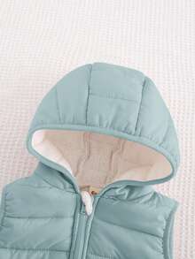 Cozy Pixies Newborn Baby Boy Cartoon Bear Pattern Hooded Fleece Vest Cardigan,In Fall/Winter