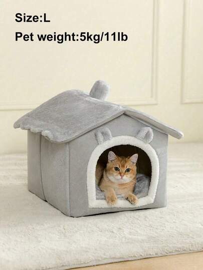 Zazumi 宽敞的一体式猫屋配有加厚的大宠物床和舒适的猫笼，适合小型、中型和大型猫咪全年使用。