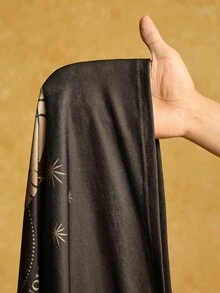 HARRY POTTER X SHEIN Plus Size Summer Casual Snake Print Round Neck Drop Shoulder Oversize Short Sleeve T-Shirt - Black - View 9