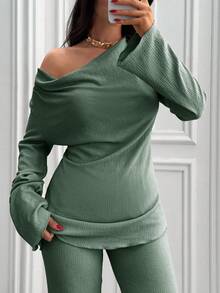 Traje Plisado De Dos Piezas Para Mujer, Traje Holgado De Talla Grande
