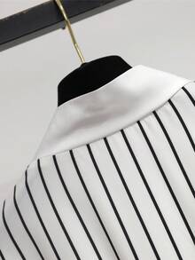 Franclia Wrap-Around Striped Casual & Office Minimalist Style Blouse For Women