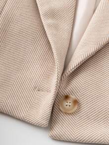 Franclia Women's Casual Commuter Minimalist Solid Color Lapel NeckLong Sleeve Blazer