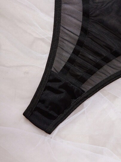 Seduluxe 1pc Verleidelijke Lingerie Bloemen Geborduurde Mesh Bodysuit view 6