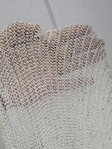 Zolique Women's White Knitted Textured Casual Sweater, Off Shoulder Top, Autumn