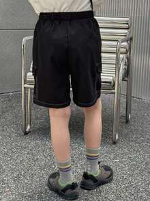 Mirajuku Tween Boy Topstitching Design Pocket Loose Casual Shorts