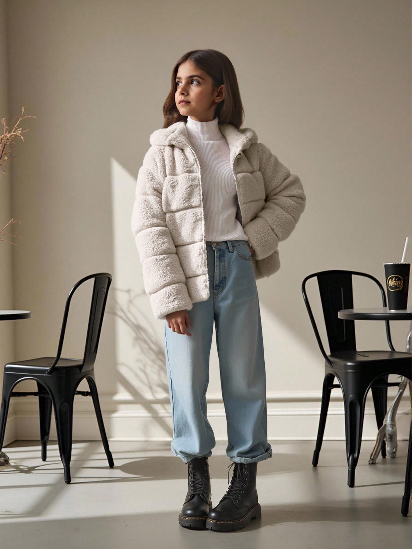 SHEIN جاكيت كاجوال عاملية مميزة متناسقة بقلنسوة لل...