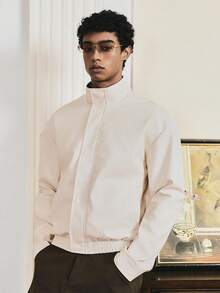 SWAVVY Giacca corta casual da uomo in tinta unita, autunno inverno