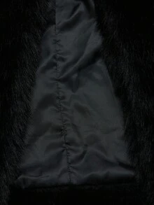 Aveloria Rosie Collar Long Sleeve Fuzzy Solid Color Midi Furry Coat