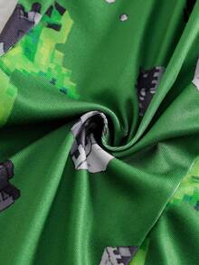 Big Boy Robot Graphic Knit Hooded Long Sleeve Jumpsuit, Zipper Closure, Casual & Versatile, Autumn/Winter - Green - View 5