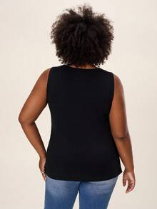 Comfylo Plus Size Independence Day Element Printed Casual Summer Tank Top Fall Clothes For Women Fall Outfits Women - Black - View 2