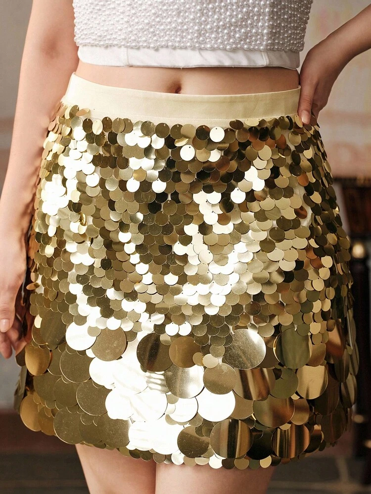 Saia Mini Elegante com Contas para Mulheres