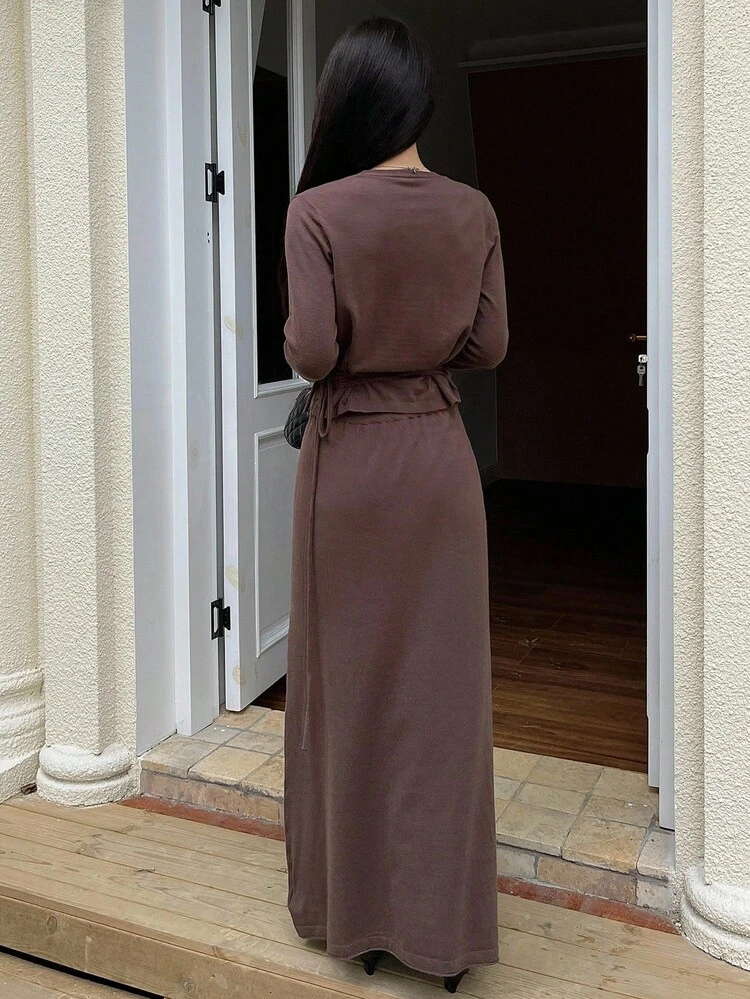 Women's Elegant Knitted Suit, New Autumn/Winter Collection Fall