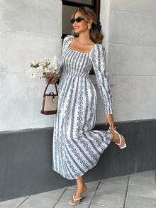 SHEIN Frenchy Váy dài tay xếp ly họa tiết hoa xanh trắng thường ngày của Pháp dành cho nữ, Váy mùa thu dành cho nữ, Váy thường ngày, Phù hợp cho mùa thu và mùa đông Váy mùa thu dành cho nữ Váy dự tiệc cưới mùa thu Váy mùa đông Quần áo mùa thu dành cho nữ Váy mùa thu dành cho nữ Quần áo mùa đông Trang phục mùa đông dành cho nữ Quần áo mùa đông Váy dạ hội dành cho nữ Trang phục dạ hội dành cho nữ Váy dạ hội dành cho nữ Váy dự tiệc cưới dành cho nữ Quần áo Y2k Váy tiền cũ Trang phục tiền cũ Váy bồng bềnh cho nữ, Váy dự tiệc cưới, Váy dự tiệc thanh lịch, Váy dự tiệc cưới mùa thu, Trang phục Lễ Tạ ơn dành cho nữ, Váy năm mới, Váy thường ngày, Váy mùa thu, Váy mùa thu dành cho nữ, Váy mùa đông dành cho nữ, Váy năm mới, Váy dự tiệc cưới mùa thu, Váy thường ngày dành cho nữ, Váy thanh lịch dự tiệc, Váy mùa thu dành cho nữ - Xanh và trắng - Xem 4