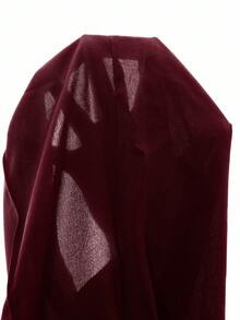 SHEIN EZwear 酒红色加大码女式纯色褶皱休闲宽松裤 - 酒紅色 - 查看 6
