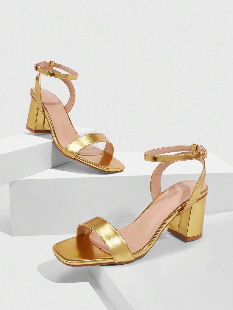 CUCCOO SZL 女性ファッション ストラップ フェイクパール装飾 ホワイト ハイヒールサンダル、アウトドアイベント、バンケット、パーティなどに適しています、ゴールド色