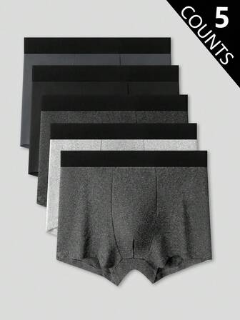 Snug Zone 5 st/pack Basic Casual Bekväm Mode Ung Sport Easyfave Plus Size Herr Boxerkalsonger