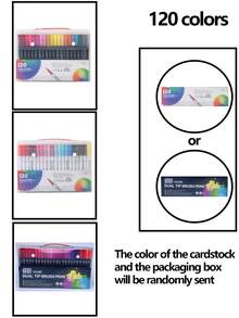 Dual Tip Brush Marker, Fine & Soft Double Tip Art Markers For Adult Kids Coloring Hand Lettering Writing Planner Journal Note Calligraphy Drawing Art Craft School Supplied Back To School - Multicolor - View 18