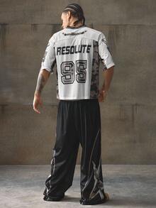 AXEPEAK Men's Fashion Streetwear Short Sleeve T-Shirt + Casual Streetwear Pants Set