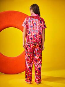 Chillnights X LOONEY TUNES 女士条纹和卡通图案睡衣套装 - 彩色 - 查看 3