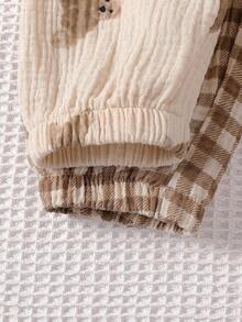 Vintaside Kids 2pcs Toddler Boys' Cute Plaid & Teddy Bear Print Pants Set Fall Winter - Multicolor - View 7