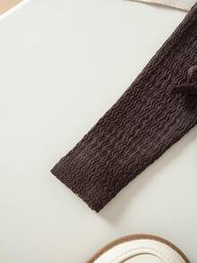 SHEIN Baby Girls Casual Versatile Solid Color Knit Long Sleeve T-Shirt Set Fall Winter