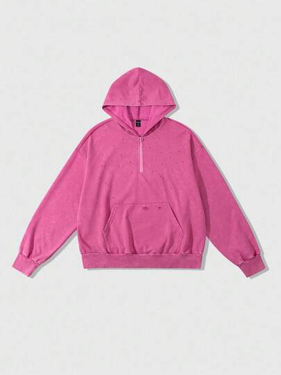 Street Life Sudadera con capucha desgastada y lavada para hombre, otoño/invierno