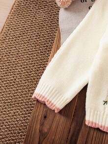 SHEIN 2pcs Baby Girls Casual Long Sleeve Sweater Top And Pants Co-Ord Set Baby Girl Sweater And Pants Set Baby Girl Knitted Outfits Baby Girl Sweater Sets Baby Girl Fall Outfits Baby Girl Winter Clothes Baby Girls Winter Clothes Baby Girls Fall Clothes Baby Girl Fall Outfits - Beige - View 6