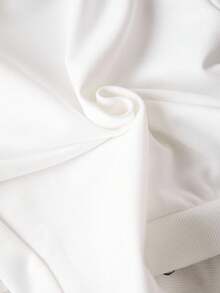 SHEIN 女孩休闲可爱宽松印花圆领长袖基本款卫衣，适合日常通勤、休闲、度假、与朋友聚会、街头摄影、秋冬 - 白色 - 查看 6