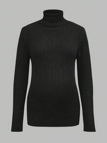 SHEIN Autumn And Winter Maternity Casual Versatile Turtleneck Sweater, Autumn/Winter