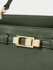 SHECARRY Bolso de hombro versátil y casual minimalista para mujer, el mejor regalo del Día de la Madre, bolso casual de negocios perfecto para la oficina, los negocios y el trabajo - Verde militar - Ver 4