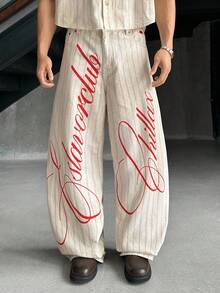 ESTAVOR Men's Contrast Color Print Striped Patch Denim Jeans - White - View 2