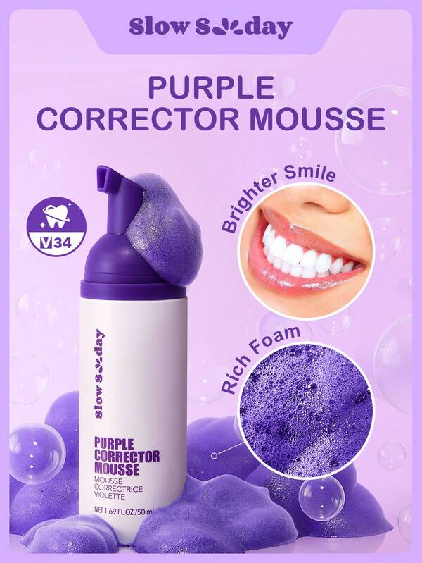 Slow Sunday Purple Corrector Mousse,Balance Yellow Warm And Purple Cool Colors, Remove Stains