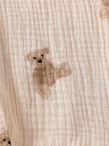 Vintaside Kids 2pcs Toddler Boys' Cute Plaid & Teddy Bear Print Pants Set Fall Winter - Multicolor - View 5