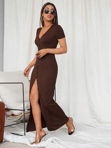 Firerie 紐扣超長連衣裙