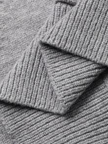 DAZY Men's Letter Jacquard Grey Hooded Sweater, Street Style, Autumn - Grey - View 7