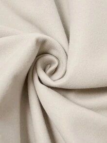 SHEIN LUNE 大码女式纯色翻领长袖系带休闲外套，秋冬外出外套，商务时尚冬装 - 杏色 - 查看 6