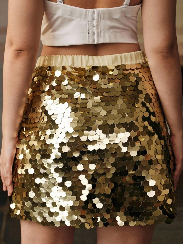 Saia Mini Elegante com Contas para Mulheres
