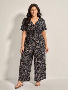 Comfylo 加大码花卉图案腰部连体裤 简约时尚休闲日常连体裤 度假服 女式演唱会狂欢装 欧洲夏季乡村演唱会装 外出装 乡村装 女式狂欢节装 女式狂欢装 波西米亚风女装 演唱会装 女式波西米亚风西部装 西部装 女式夏季装 - 藏蓝色 - 查看 4