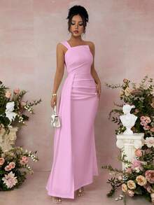 Rafferiza Women's Beaded Ruched Waist Bodycon Dress - Pink - View 4