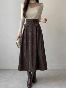 DAZY 法式蕾丝拼布露背汗衫，独特设计女式毛衣 - 米色 - 查看 5