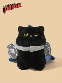 POKOJA LAND 新款骑士猫毛绒玩偶娃娃，可爱伴侣毛绒动物，生日礼物 - 彩色 - 查看 3