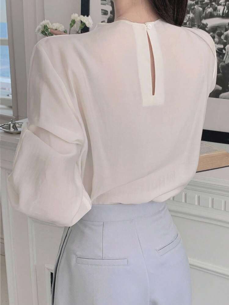 Slimming Long Sleeve Loose Blouse For Women