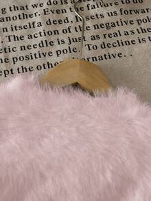 LMoss Kids LMoss 年轻女孩白色优雅蓬松领毛衣，适合休闲穿着、家居和户外 - 粉色 - 查看 6