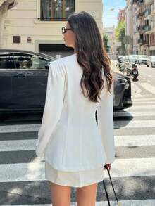 Siren Gaze Giacca bianca elegante da pendolare di moda per donna, tailleur bianco, nuova collezione autunno/inverno