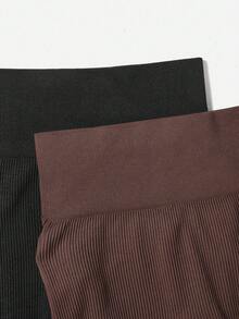 Easithlete Bộ 2 quần legging gân dành cho nữ - Quần tập yoga cạp cao kiểm soát bụng nâng mông eo thon dùng cho tập luyện thể thao chạy bộ đạp xe yoga bóng chày tập thể dục thường ngày - Nhiều màu - Xem 8