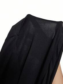 SHEIN Unity Top Corto Para Mujer Con Cuello Asimétrico - Negro - Ver 3