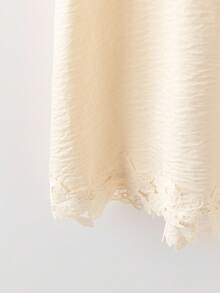 Rusticease 女士纯色弹力腰休闲亚麻半身裙 白色长裙 白色吊带裙 女士吊带裙 长款白色吊带裙 女士薄纱白色派对冬季连衣裙 女士感恩节连衣裙 - 白色 - 查看 3