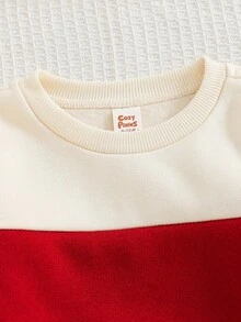 Cozy Pixies 2 pezzi Set di felpa girocollo a maniche lunghe e pantaloni jogger con blocchi di colore per bambino