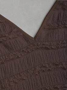 Sweetra Sweet Knit Texture Ruffle Trim Backless Lightweight Vacation Tie Strap Women Short Dress, Spring/Summer